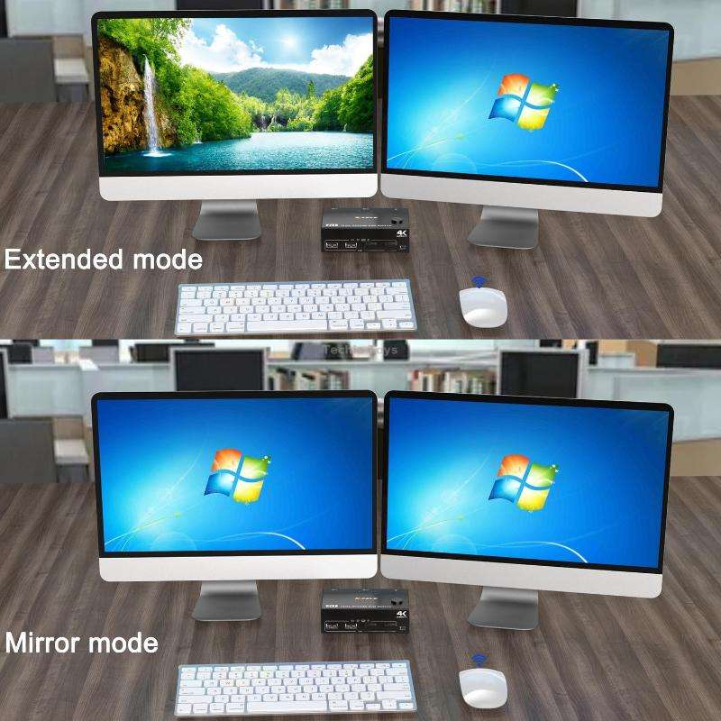202DH DP HDMI Dual Channel KVM Switch Computer Host DP Interface Keyboard Mouse Sharing Display(Blac