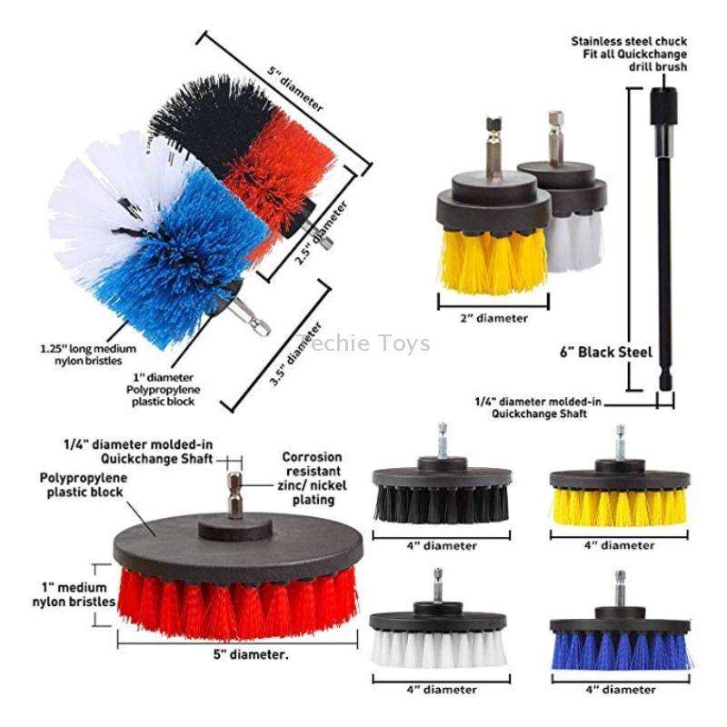 31pcs/set Electric Drill Brush Kitchen Bathroom Wall Cleaning Set(Yellow)