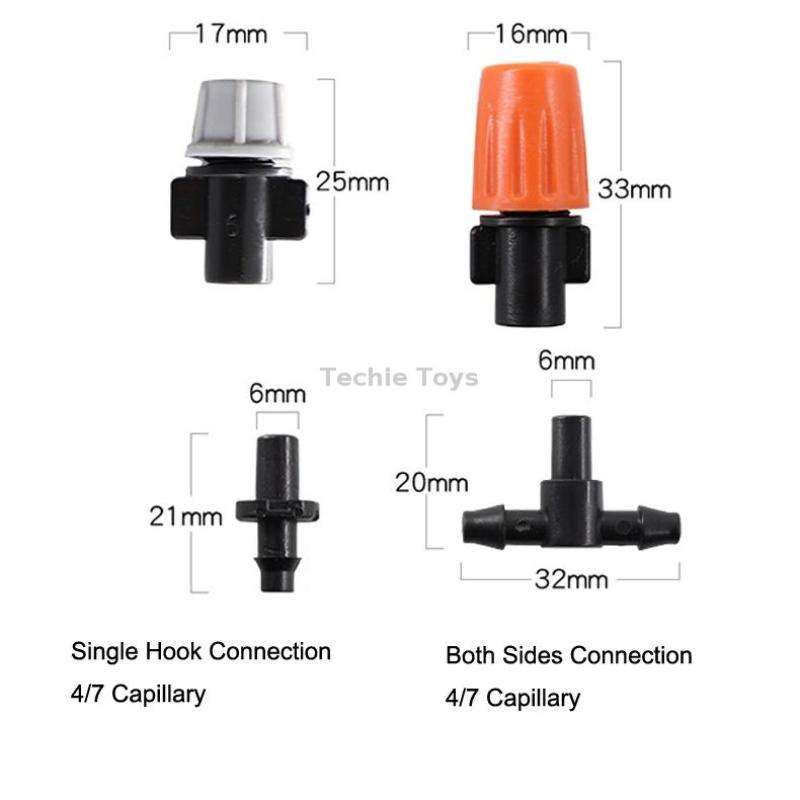 20pcs TF-118 Gardening Irrigation Drip Irrigation System Set Accessories Single Hook Connection 4/7m
