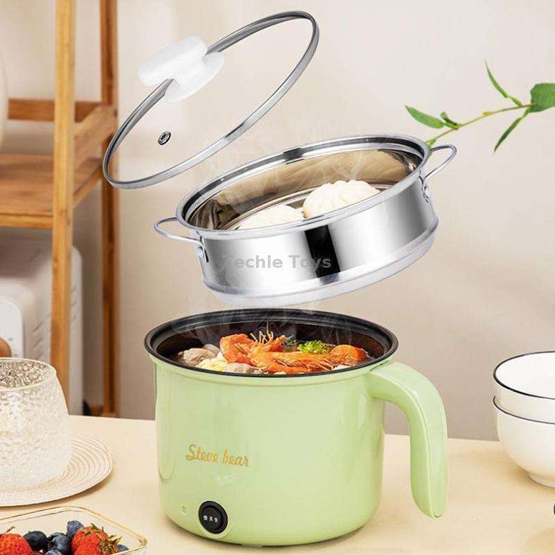 18cm Fast / Slow Gear+Non-stick Pot+Stainless Steel Steaming Grid Multifunctional Mini Electric Cook