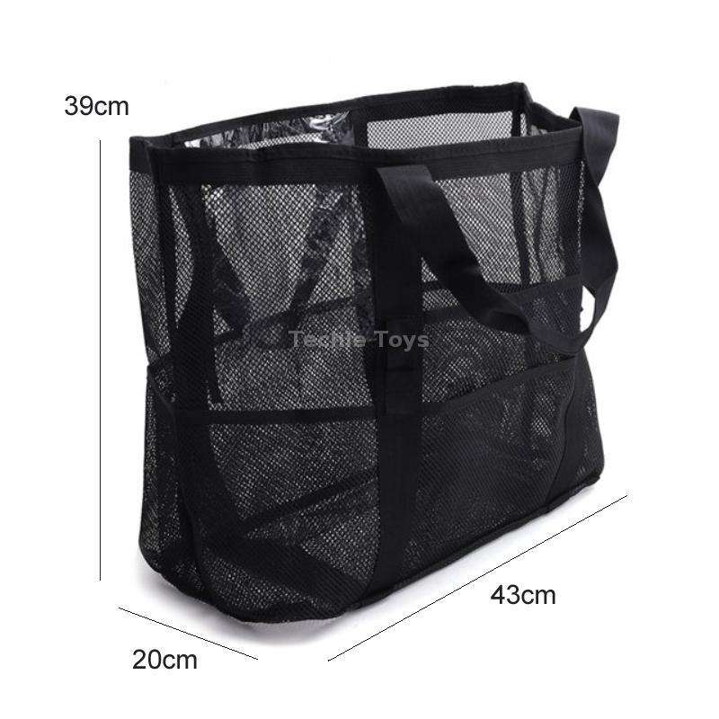 Large Capacity Mesh Swimming Tote Beach Bag(Black)