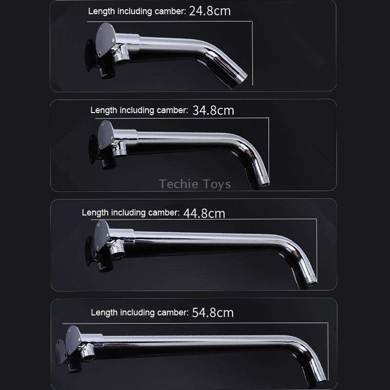 With Base Top Spray Rod Shower Tube Stainless Steel Shower Outlet Pipe Elbow, Size: 20cm