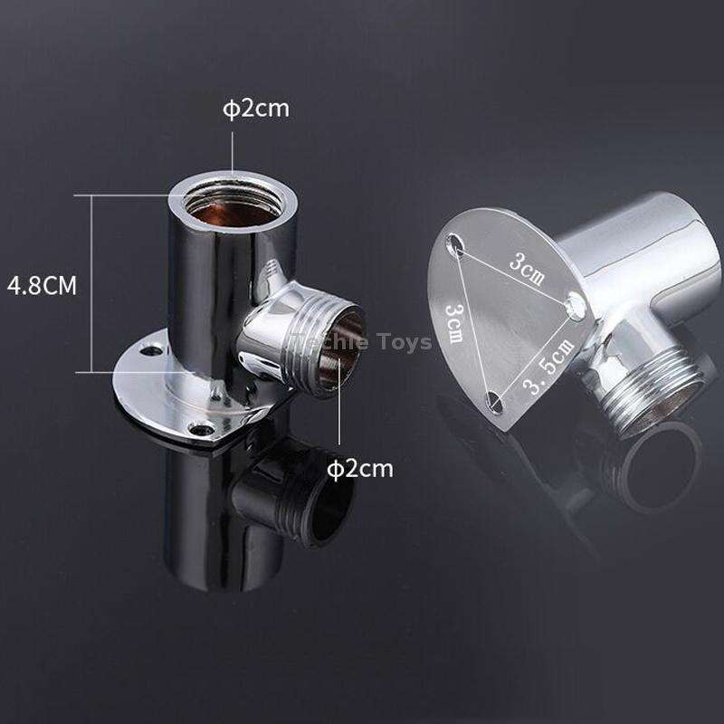 With Base Top Spray Rod Shower Tube Stainless Steel Shower Outlet Pipe Elbow, Size: 39cm