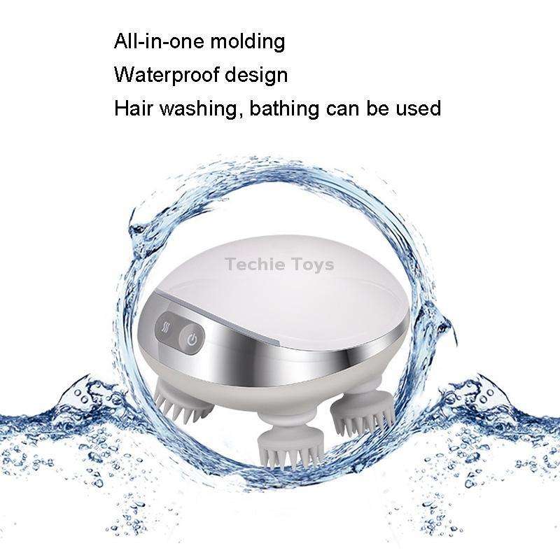 K111 Hot Compress Red Light Head Massager Electric Kneading Vibration Waterproof Head Instrument, Si