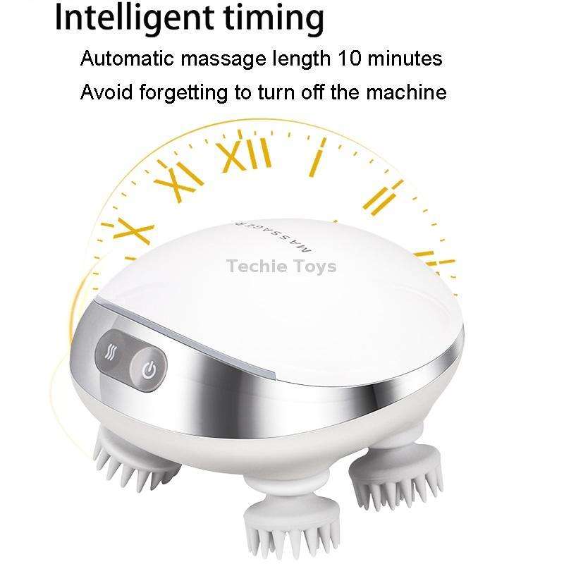 K111 Hot Compress Red Light Head Massager Electric Kneading Vibration Waterproof Head Instrument, Si