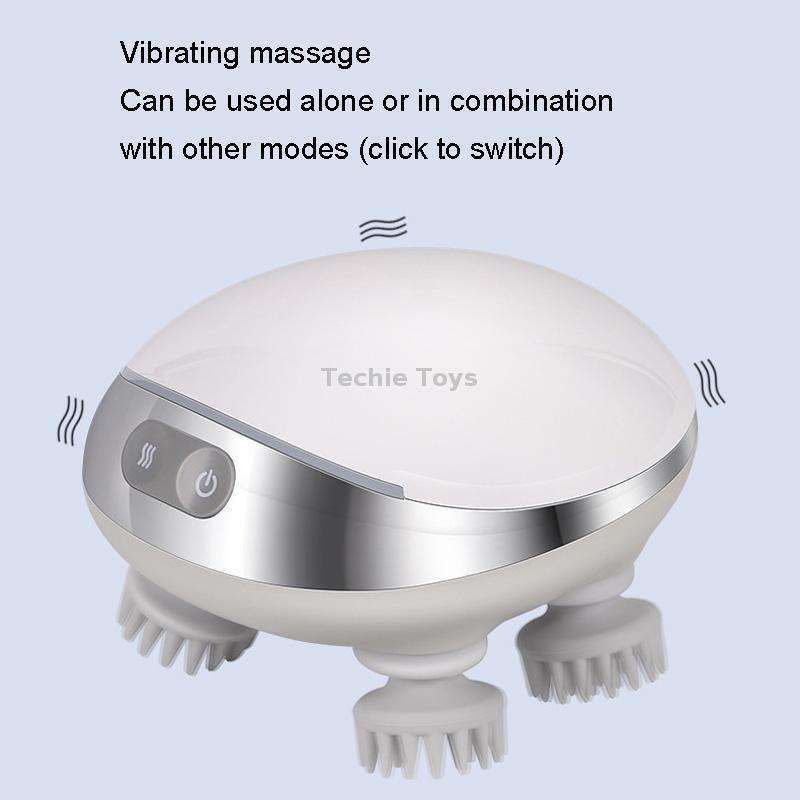 K111 Hot Compress Red Light Head Massager Electric Kneading Vibration Waterproof Head Instrument, Si