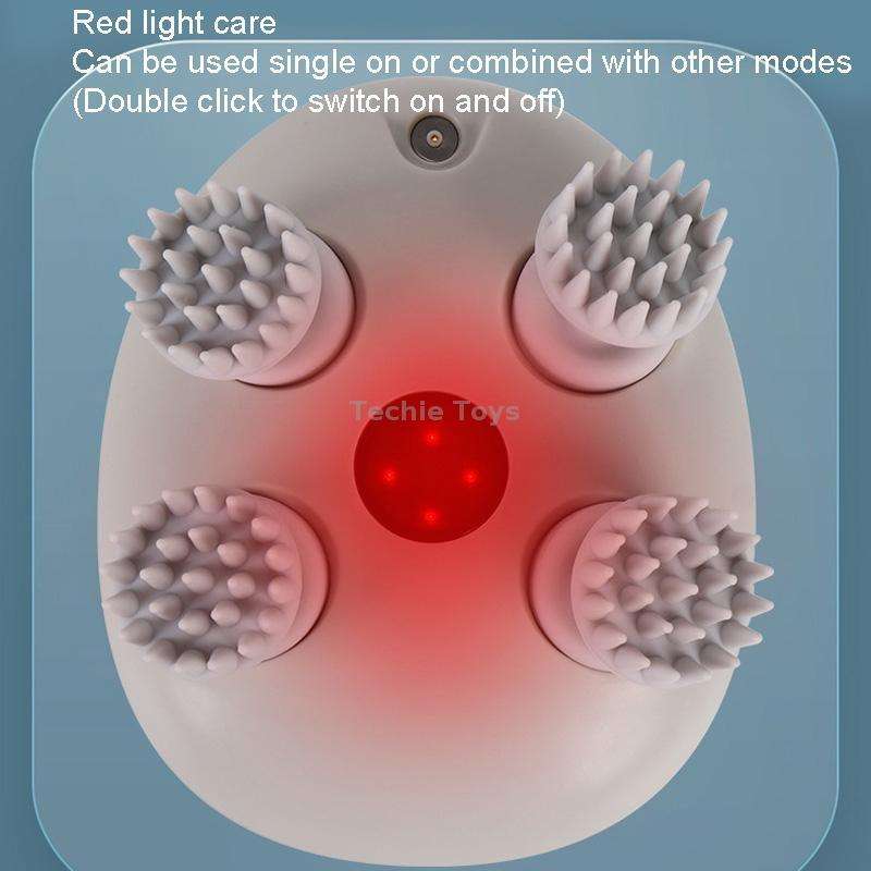 K111 Hot Compress Red Light Head Massager Electric Kneading Vibration Waterproof Head Instrument, Si