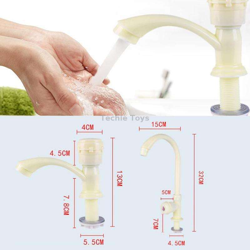 Plastic Kitchen Single Cold Sink Faucet Vertical Faucet, Specification: Hand Wheel