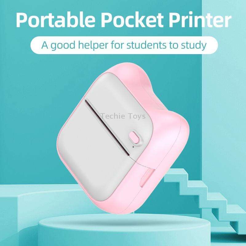 A31 Bluetooth Handheld Portable Self-adhesive Thermal Printer, Color: Blue+3 Rolls Colored Paper