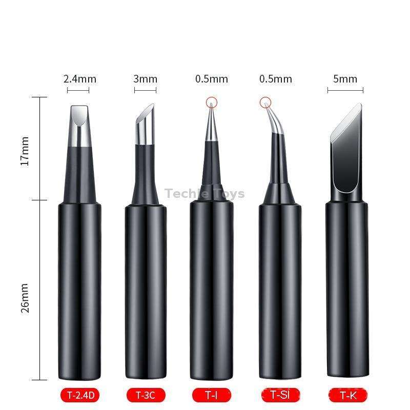 5-in-1 Universal 936 Soldering Station Solder Iron Welding Tip Head Set Class A Black