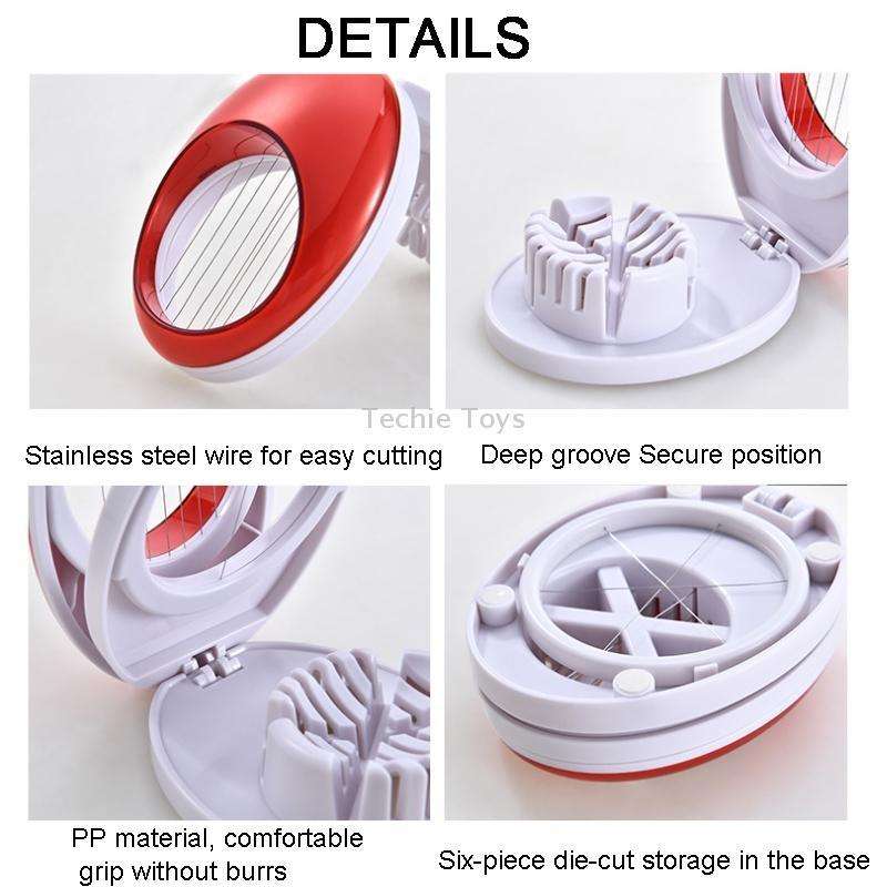 3-in-1 Kitchen Egg Slicer for Strawberry, Mushroom, Bananas , and Other Soft Fruit(Green)