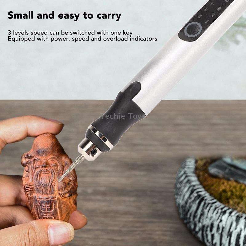 E108 38pcs/set Portable 2.35MM Chuck Mini Electric Drill Pen(Rose Gold)