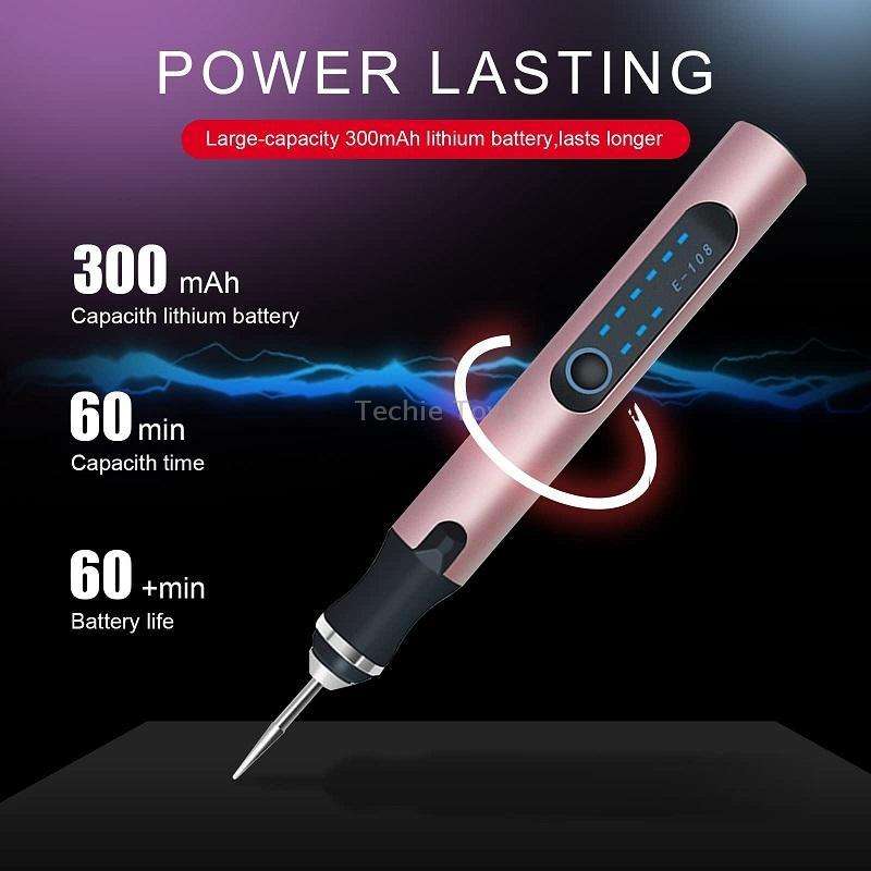 E108 38pcs/set Portable 2.35MM Chuck Mini Electric Drill Pen(Rose Gold)
