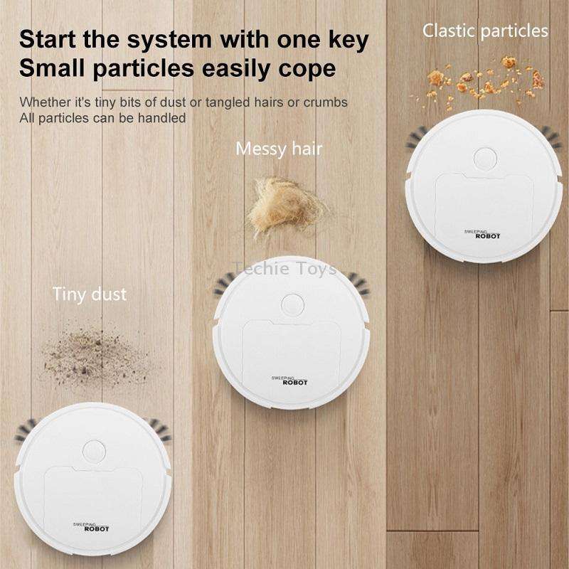 3 in 1 Mini Vacuum Cleaner Intelligent Sweeping Robot(White)