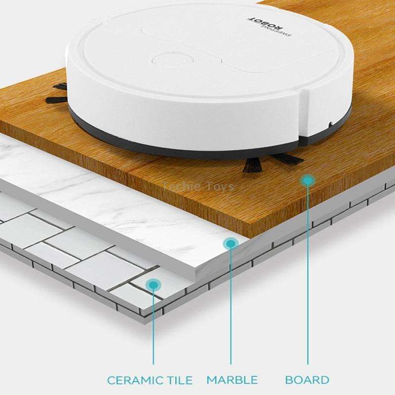 3 in 1 Mini Vacuum Cleaner Intelligent Sweeping Robot(White)