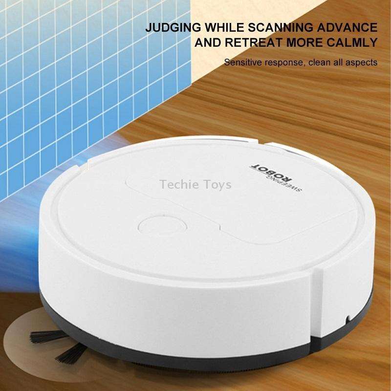 3 in 1 Mini Vacuum Cleaner Intelligent Sweeping Robot(White)