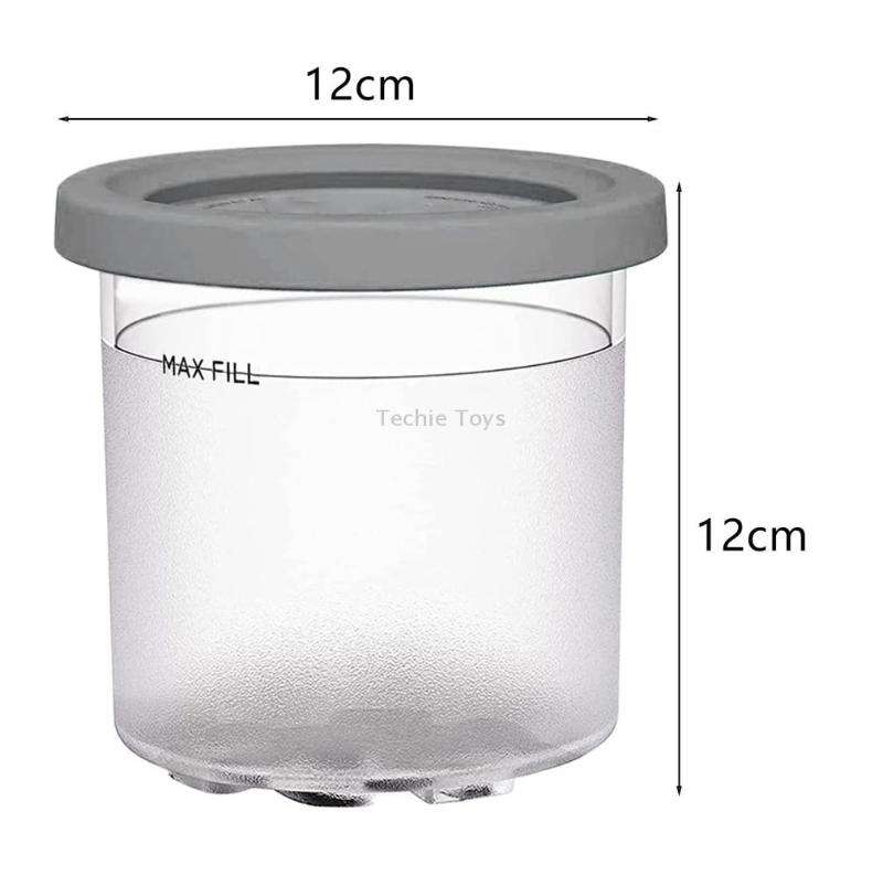 For Ninja NC299AMZ NC300 Ice Cream Storage Containers with Lids, Speci: 2 Cups+Spoon