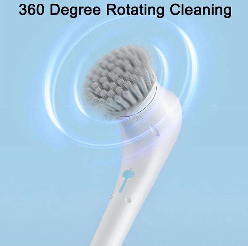 Multifunctional Electric Cleaning Brush Handheld Kitchen Dishwashing Brush with 5 Replacement Heads(