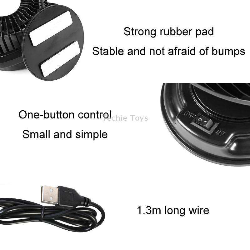 F612 5W Car Rotatable Turntable Silent Fan(12V Cigarette Lighter)
