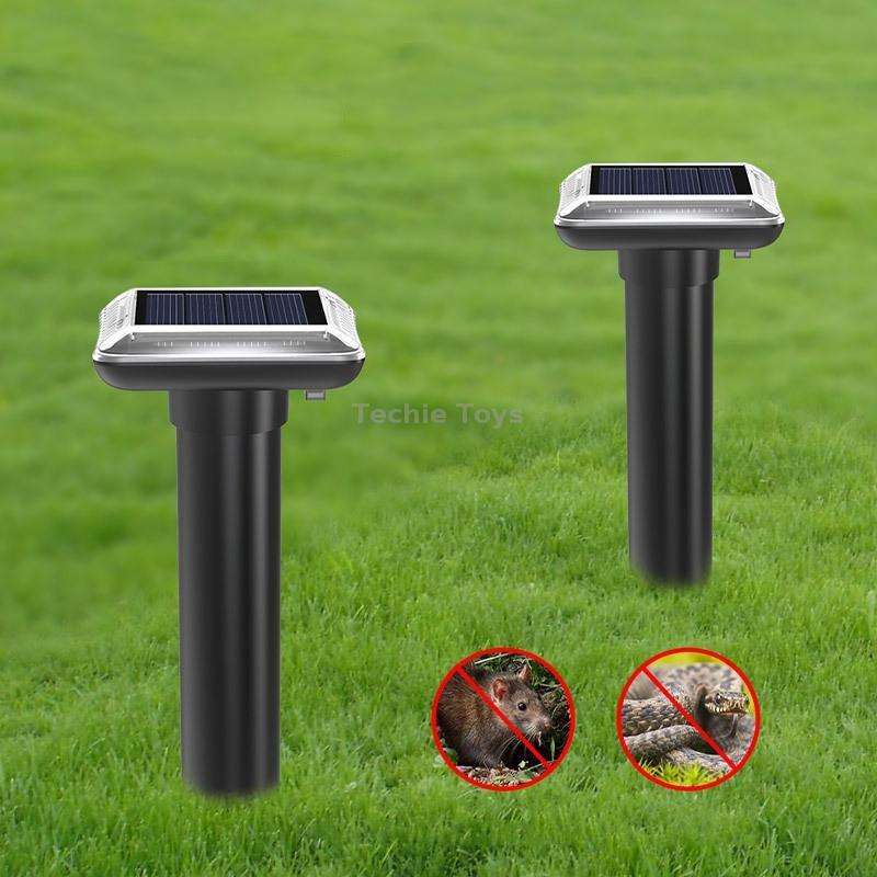 SJZ038 Outdoor Waterproof Solar Ultrasonic Rat Repeller Ultrasonic Animal Repeller, Color: Black