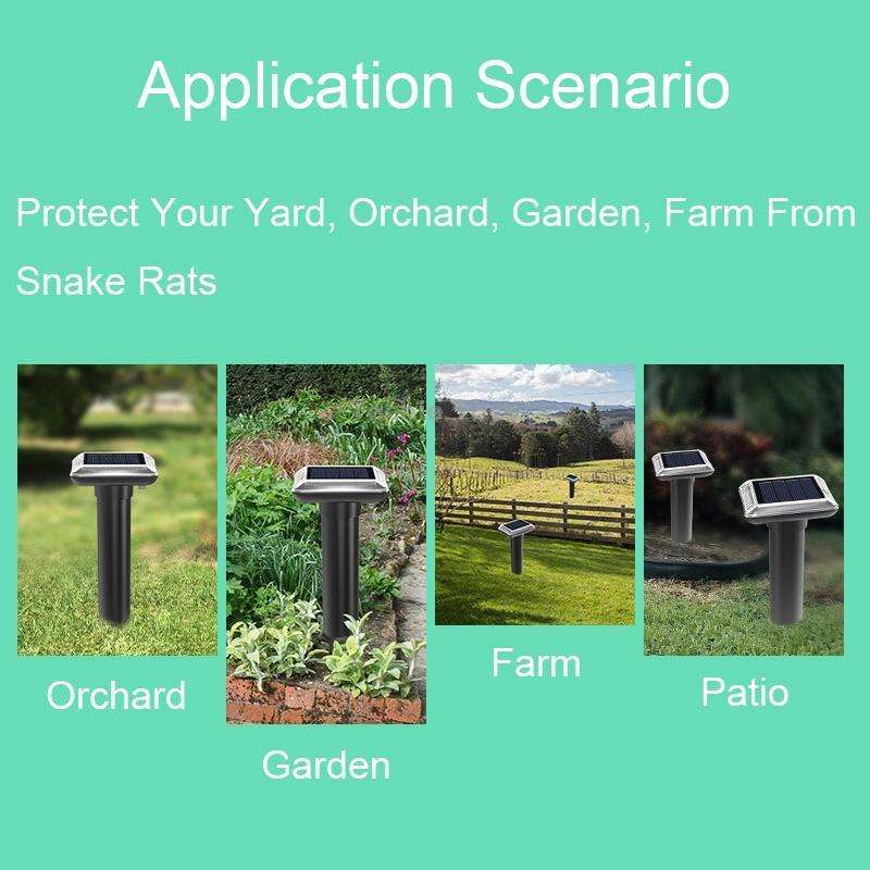 SJZ038 Outdoor Waterproof Solar Ultrasonic Rat Repeller Ultrasonic Animal Repeller, Color: Black