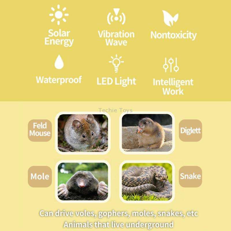 SJZ057 Outdoor IP66 Waterproof Solar Ultrasonic Rat Repeller Orchard Ultrasonic Animal Repeller(Oran