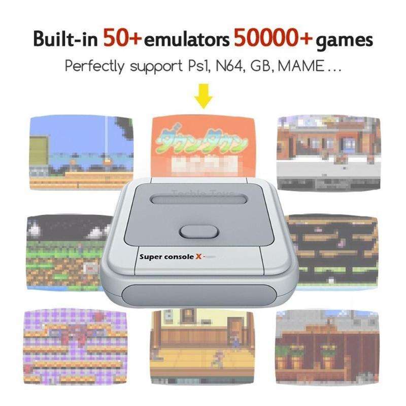 Super Console X 256G 50000+ Games Wireless 4K HD 3D Double Game Console Box, EU Plug