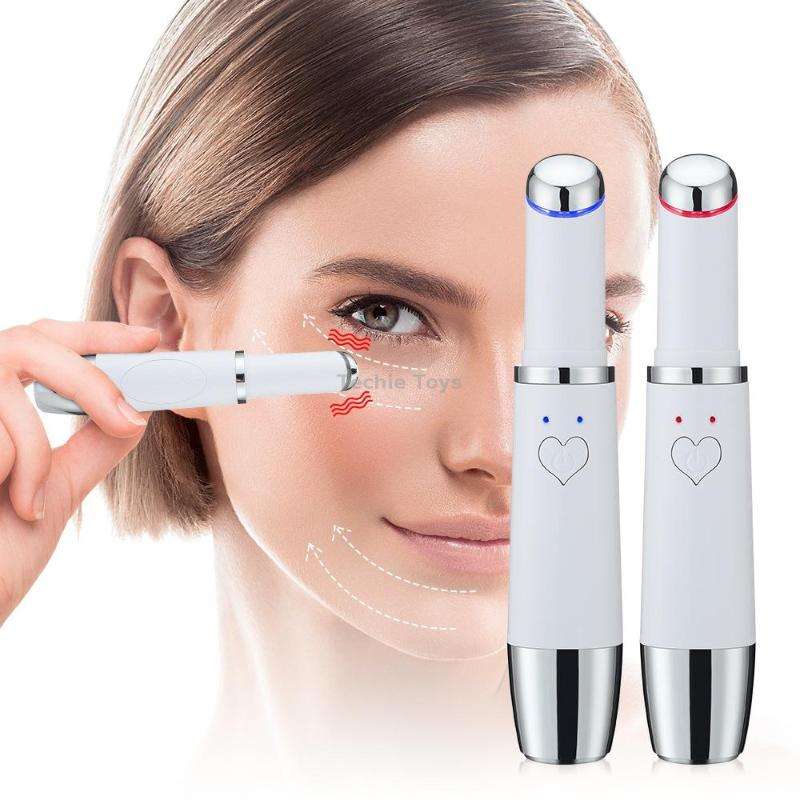 Eye Vibration Heating Massage Pen Removing Eye Wrinkle and Importing Massager Beauty Instruments(Whi