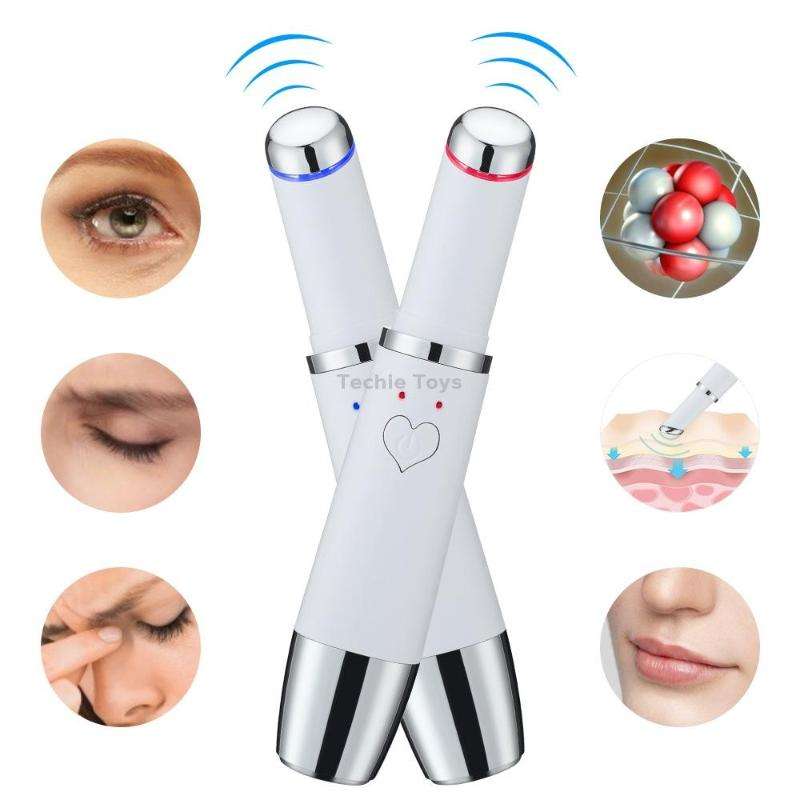 Eye Vibration Heating Massage Pen Removing Eye Wrinkle and Importing Massager Beauty Instruments(Whi