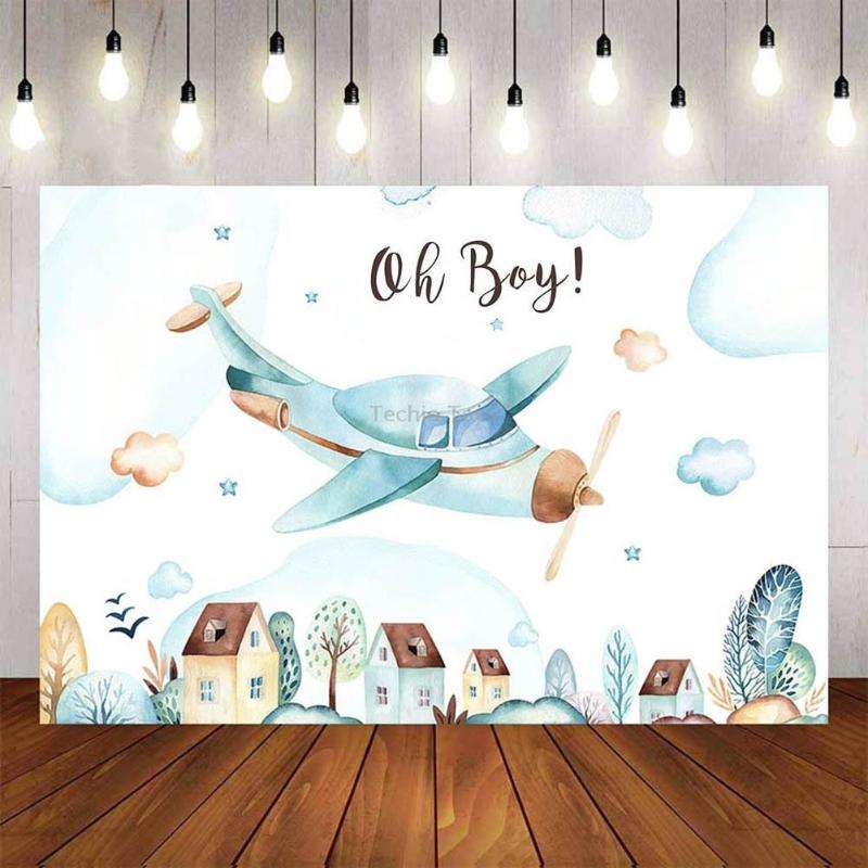 150x100cm Aircraft Theme Birthday Background Cloth Party Decoration Photography Background