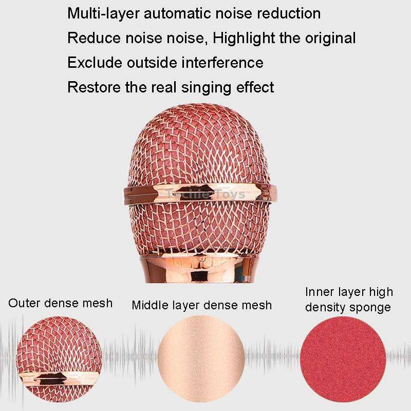 WS-858L LED Light Flashing Wireless Capacitance Microphone Comes With Audio Mobile Phone Bluetoon Li