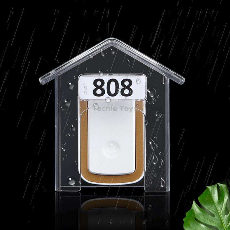 Wireless Doorbell Waterproof Cover Outdoor Doorbell Transparent Rain Protection Case(E30)