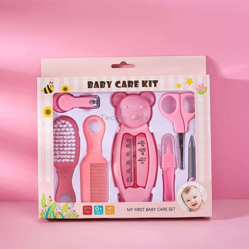 7 in 1 Baby Care Set Baby Daily Cleaning Tools Kit(Pink)