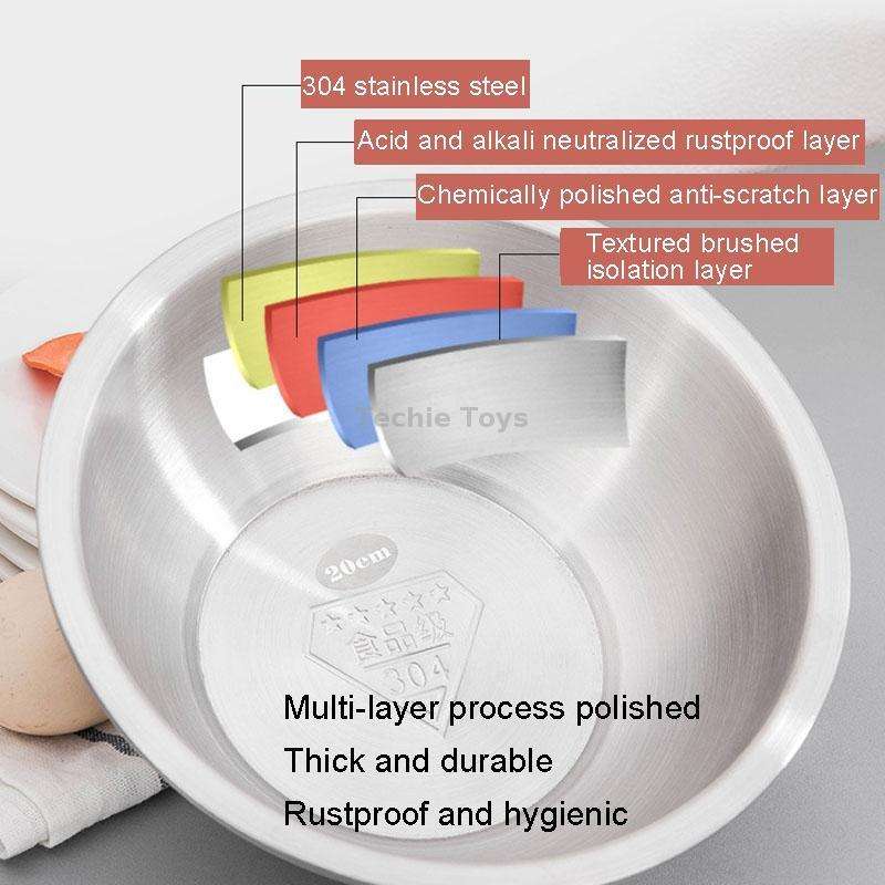 18cm 304 Stainless Steel Basin Home Multifunctional Soup Bow