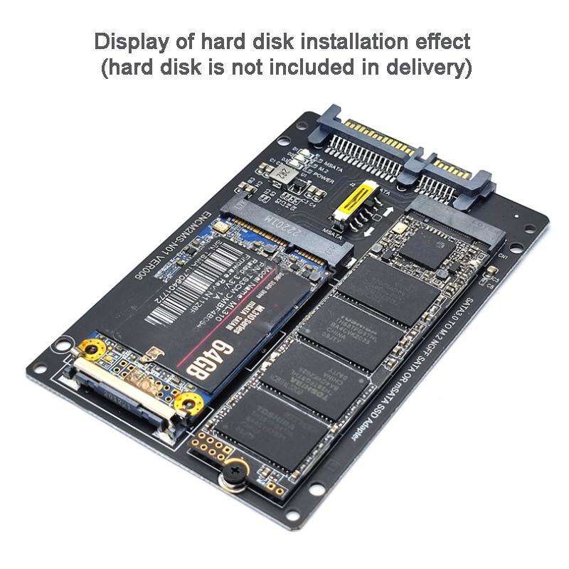 SATA 22PIN To MSATA Or M.2 NGFF SATA Card 2 In 1 SSD Converter Card With SATA 22pin Cable