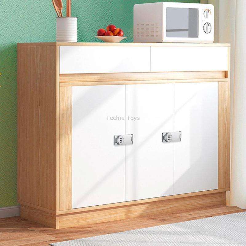 Stick Nail Dual Use Free Punch Cabinet Door Combination Lock Anti-Theft Drawer Lock, Style: Two Hole
