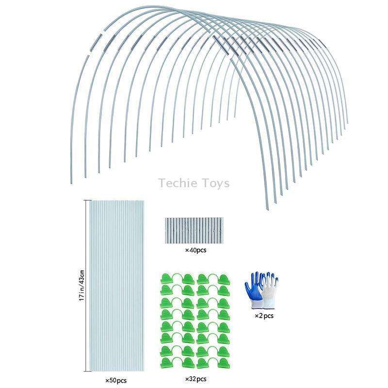 Garden Arch Greenhouse Hoops Rustproof Steel Tunnel Hoop Frame Plant Support, Speci: S 3 Rods 16 Arc