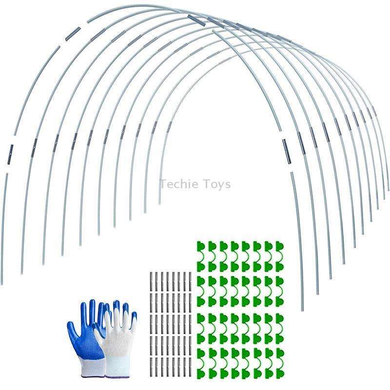 Garden Arch Greenhouse Hoops Rustproof Steel Tunnel Hoop Frame Plant Support, Speci: S 3 Rods 16 Arc