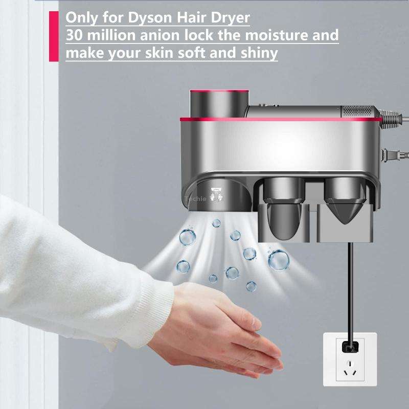 For Dyson Hair Dryer Bracket Storage Rack Wall Mounted Organizer Holders With Hand Dryer Elegant Bro