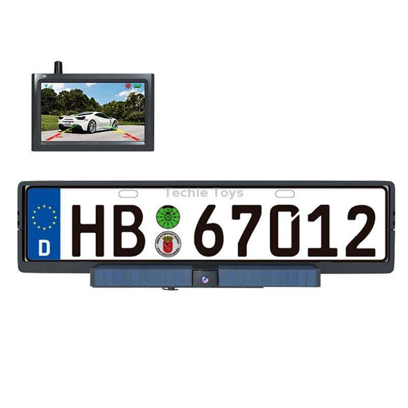 Solar Powered Rear View System Reversing Wireless Transmission Car Camera Display(RC01)