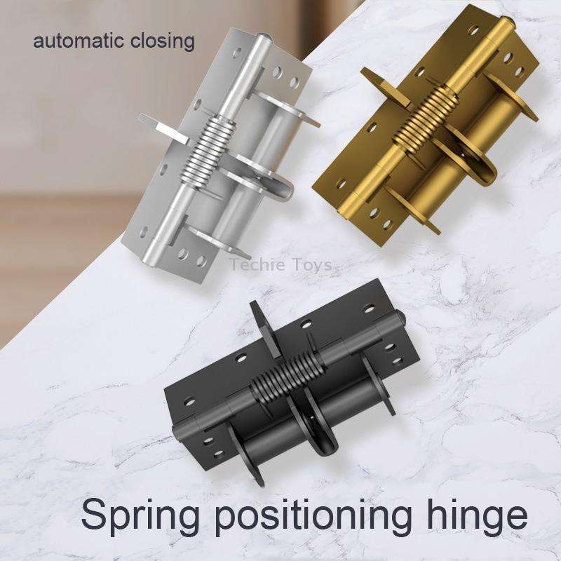4 Inch Multifunctional Door Closer Automatic Door Closing Hinge, Color: Color Steel Silver