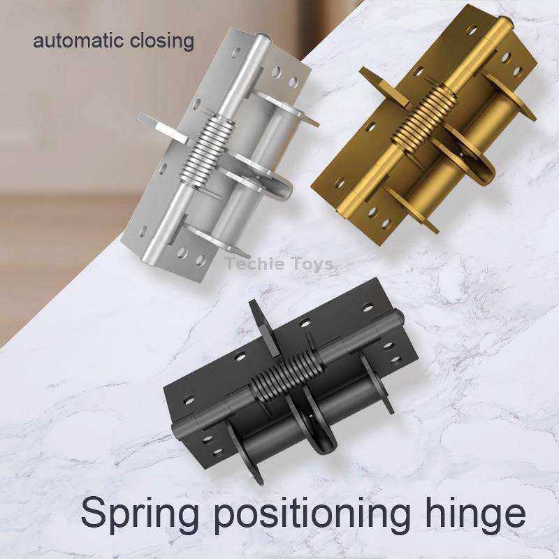 4 Inch Multifunctional Door Closer Automatic Door Closing Hinge, Color: Black