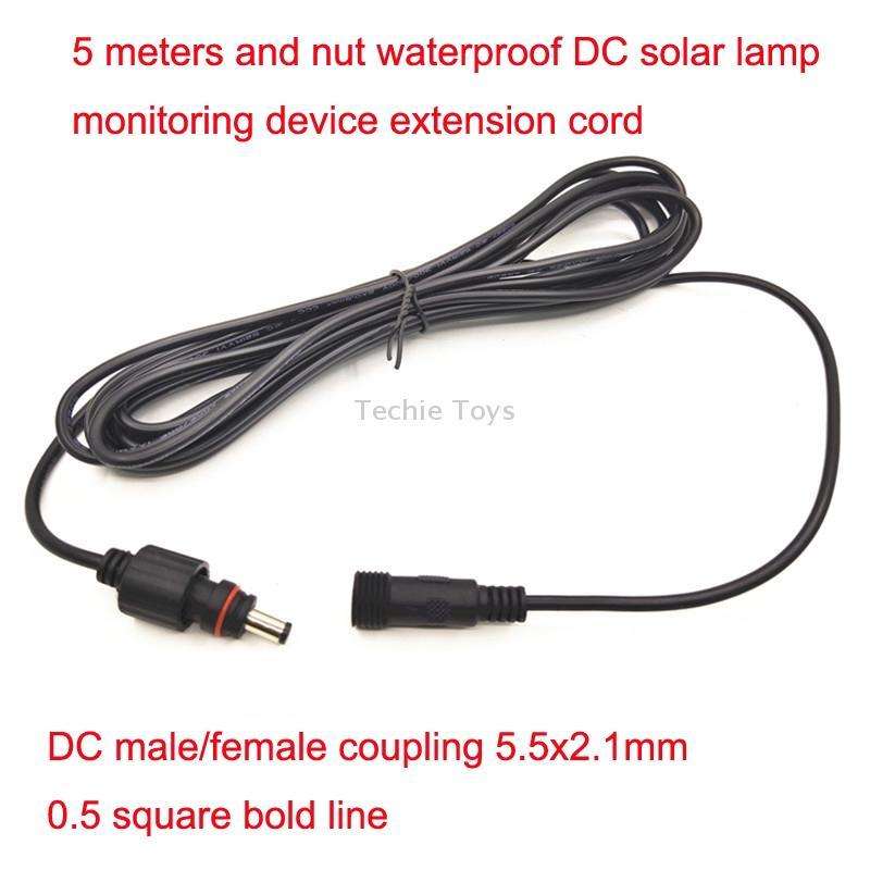 5m 12V/24V Monitoring Universal DC Pump Solar Light Extension Cable(Black)