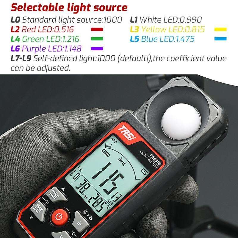 TASI TA631A 200,000 LUX Illuminating Meter Bright Test Instrument Brightness Light Meter