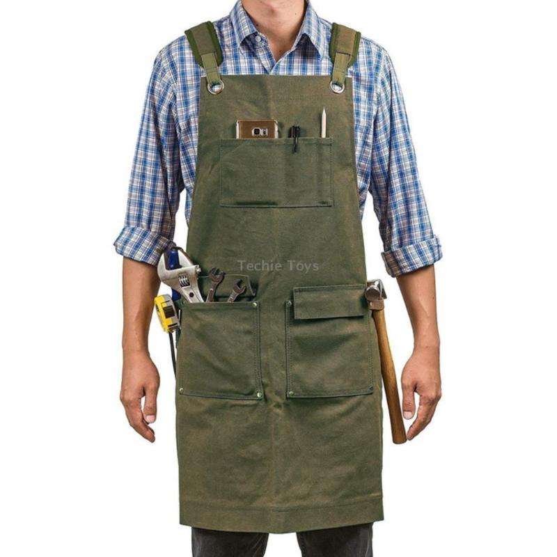 Heavy Canvas Carpentry Electrician Garden Workwear Apron(Camel)