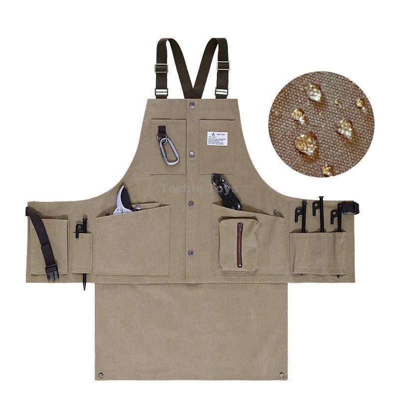 Canvas Electric Craftsmen Multi Pocket Tool Apron(Khaki)