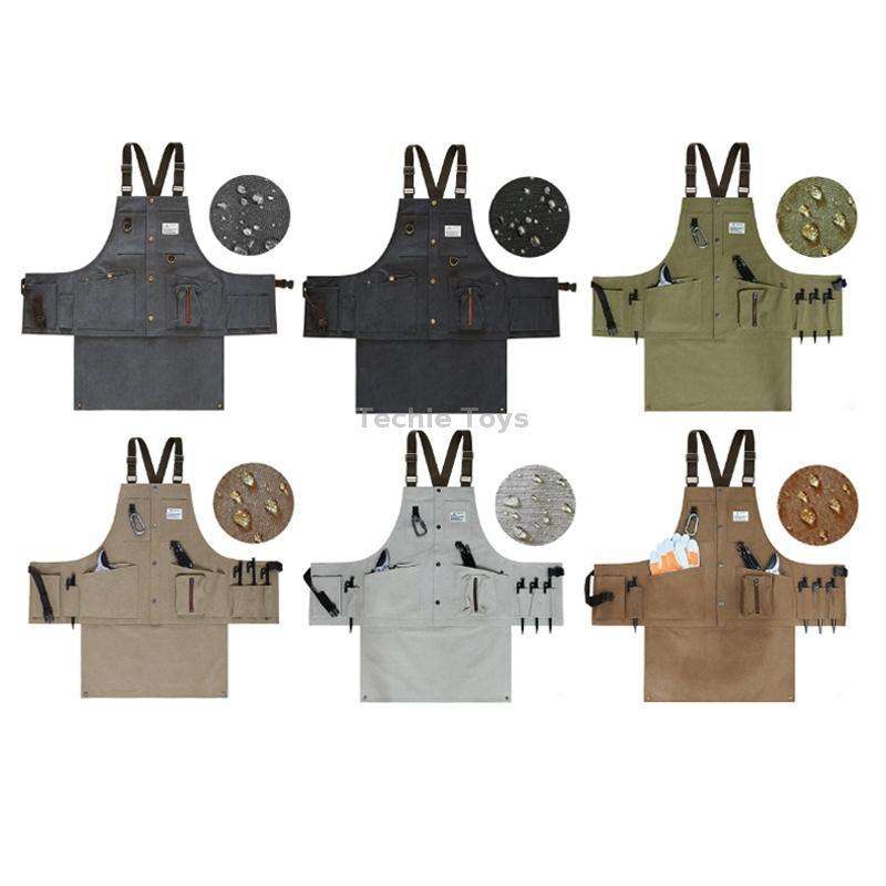 Canvas Electric Craftsmen Multi Pocket Tool Apron(Khaki)