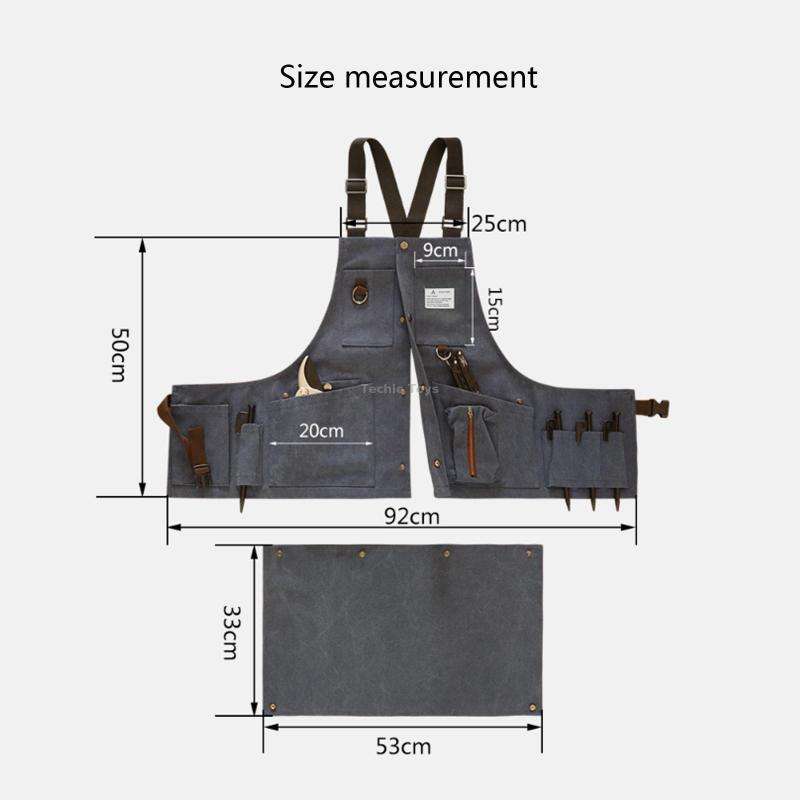 Canvas Electric Craftsmen Multi Pocket Tool Apron(Khaki)