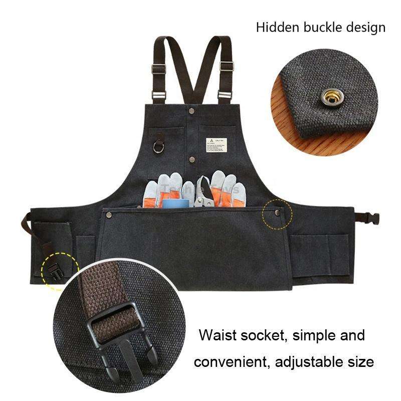 Canvas Electric Craftsmen Multi Pocket Tool Apron(Khaki)