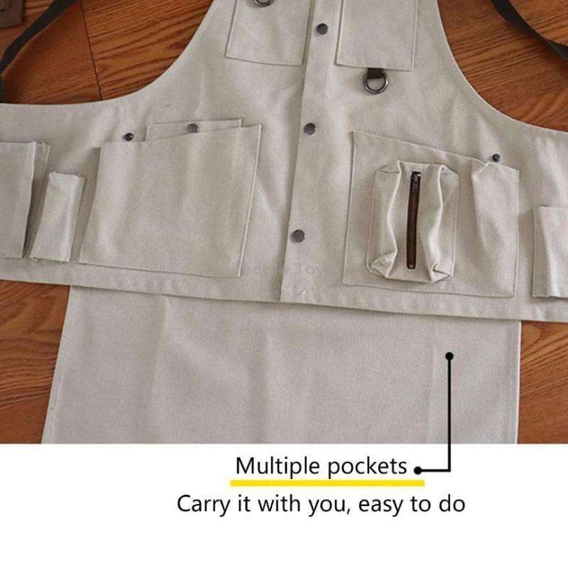 Canvas Electric Craftsmen Multi Pocket Tool Apron(Khaki)